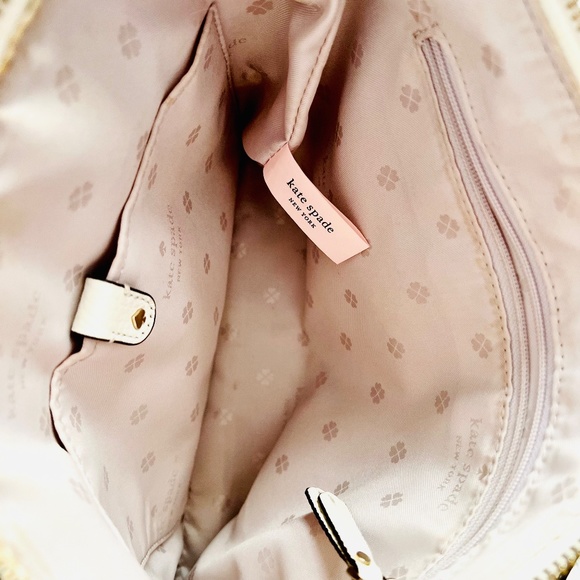 Kate Spade New York Medium Polly Leather Crossbody Bag White Parchment - Picture 11 of 11